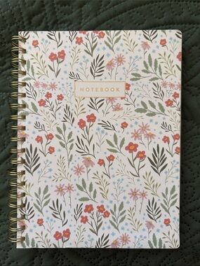 Fringe Studio Floral Spiral Notebook — White, Pink, Red, Green, Blue